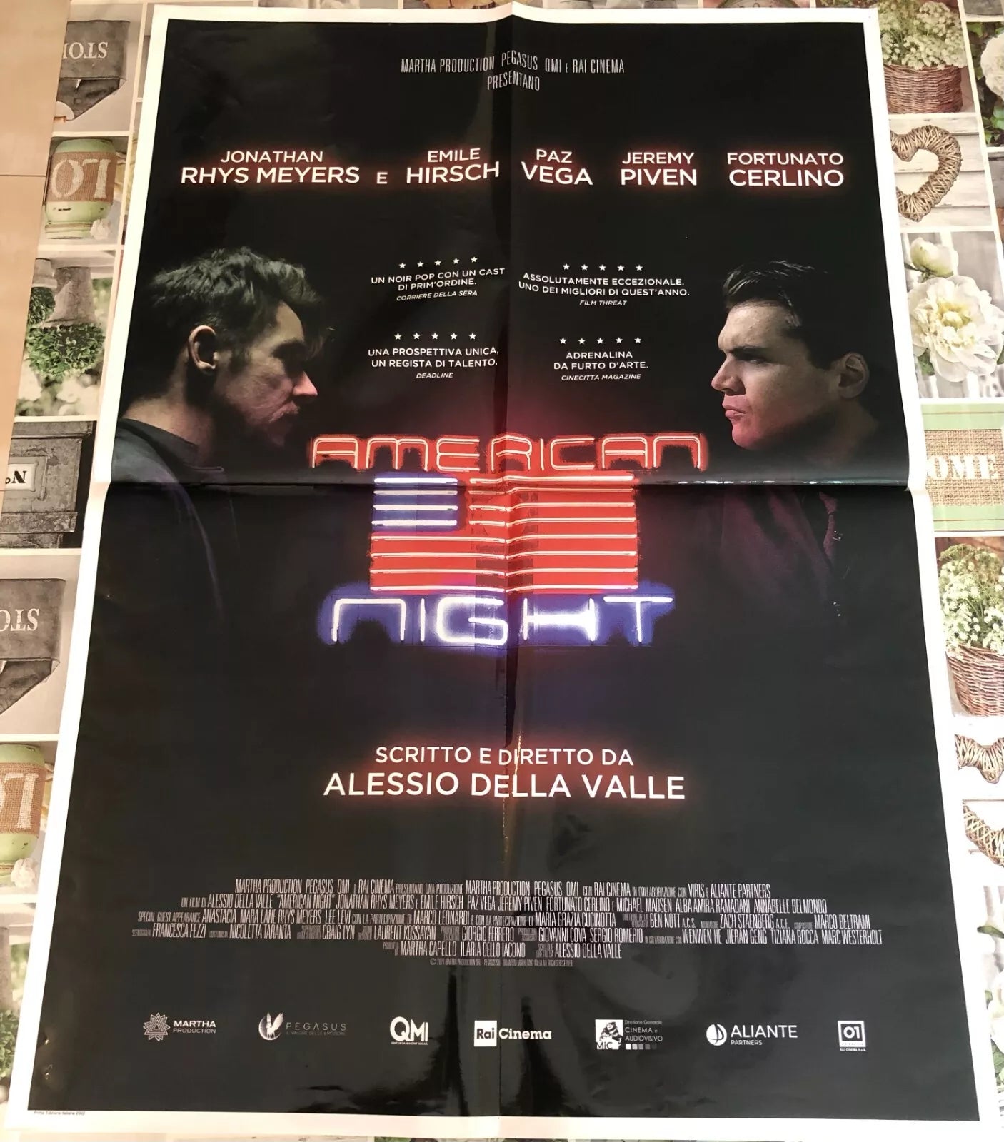 Poster locandina American night 100x70 cm ORIGINALE da cinema 2021 di Alessio De