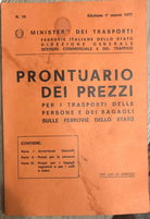Prontuario dei prezzi per i trasporti delle persone e dei bagagli sulle Ferrovie