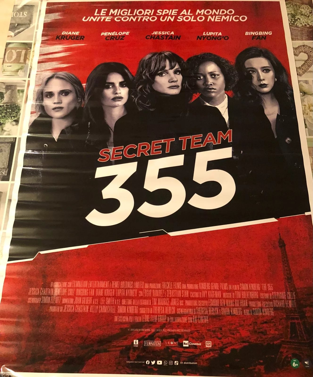 Poster locandina Secret team 355 100x70 cm ORIGINALE da cinema 2022 di Simon Ki