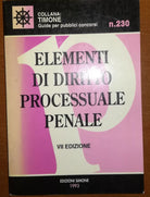 Elementi di diritto processuale penale- AA.VV. . Simone - 1993 - M