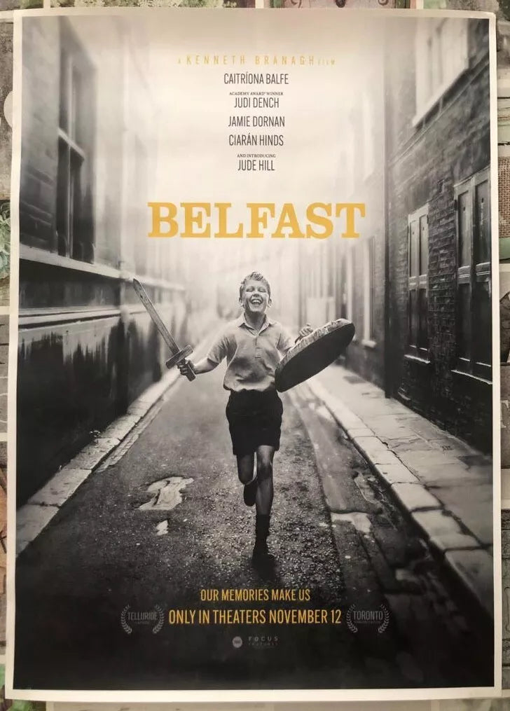 Poster locandina Belfast 45x32 cm ORIGINALE da cinema 2021 di Kenneth Branagh