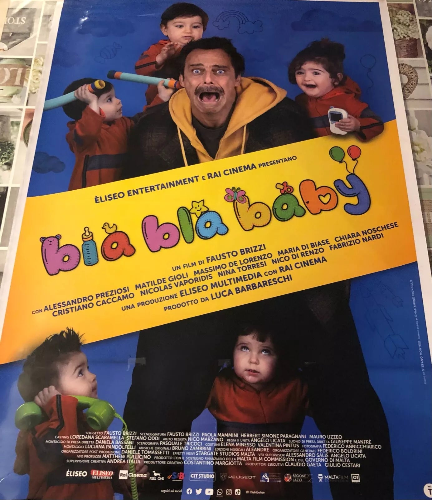 Poster locandina Bla bla baby 100x70 cm ORIGINALE da cinema 2022 di Fausto Brizz