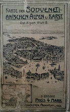 Antichissima Mappa Tedesca del Triveneto rarissimo Alte deutsche Karte - ER