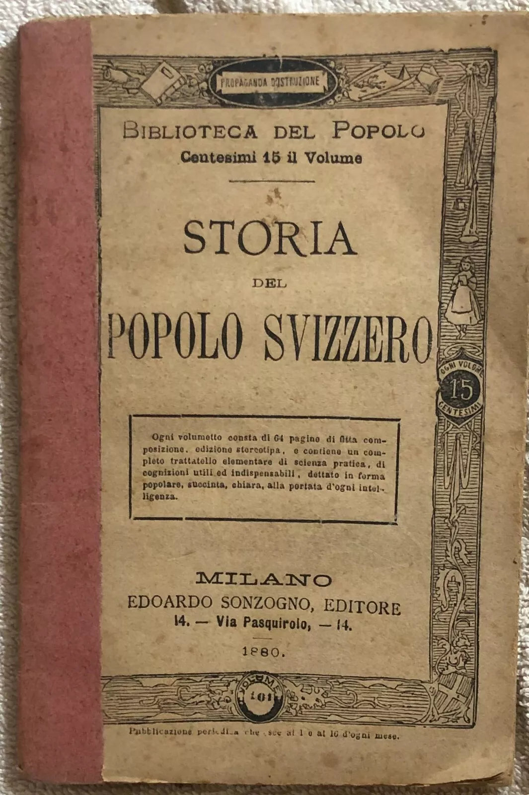Storia del popolo svizzero di Aa.vv., 1880, Sonzogno