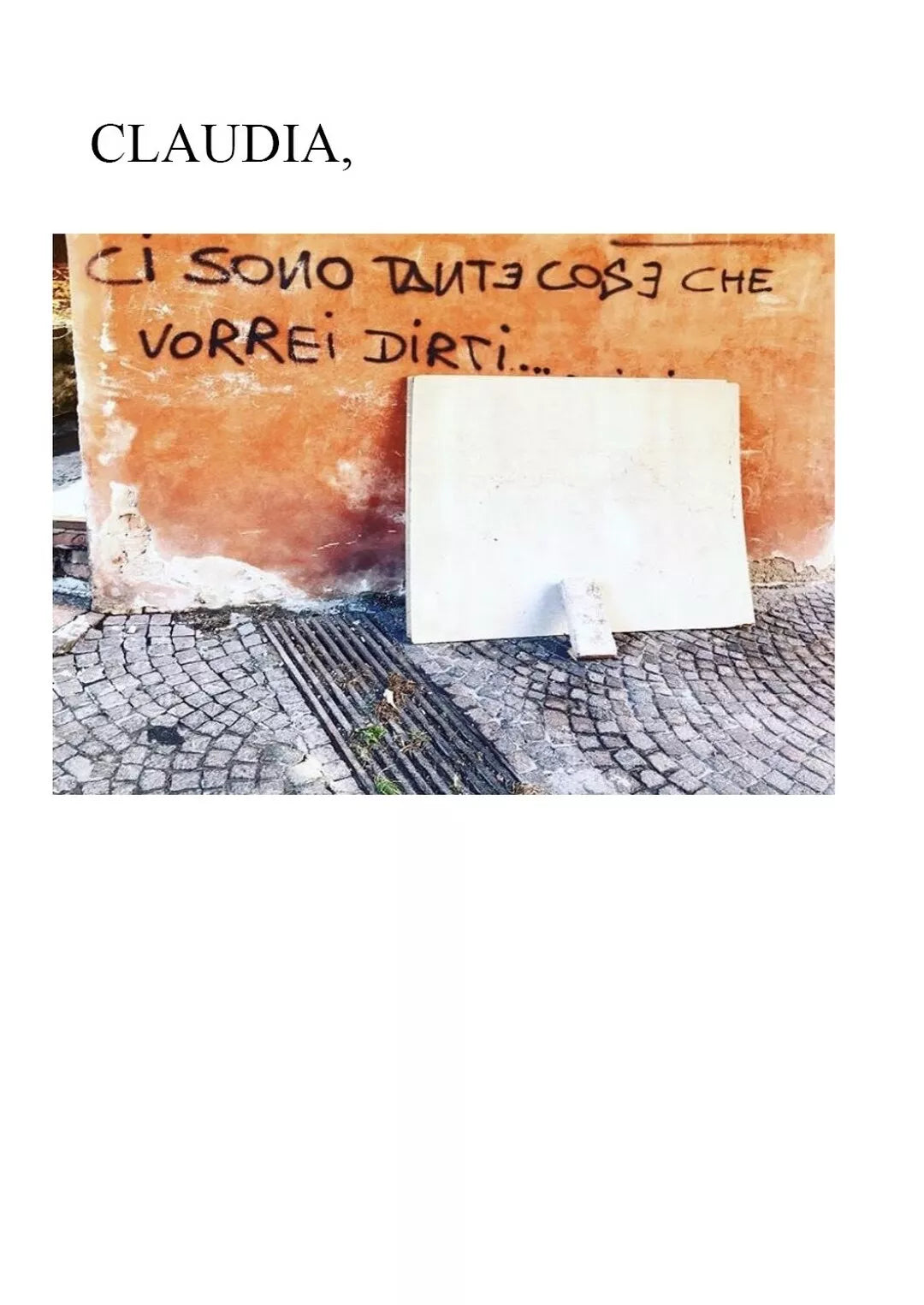 Claudia, ci sono tante cose che vorrei dirti di Marco Nannini, 2020, Youcanpr