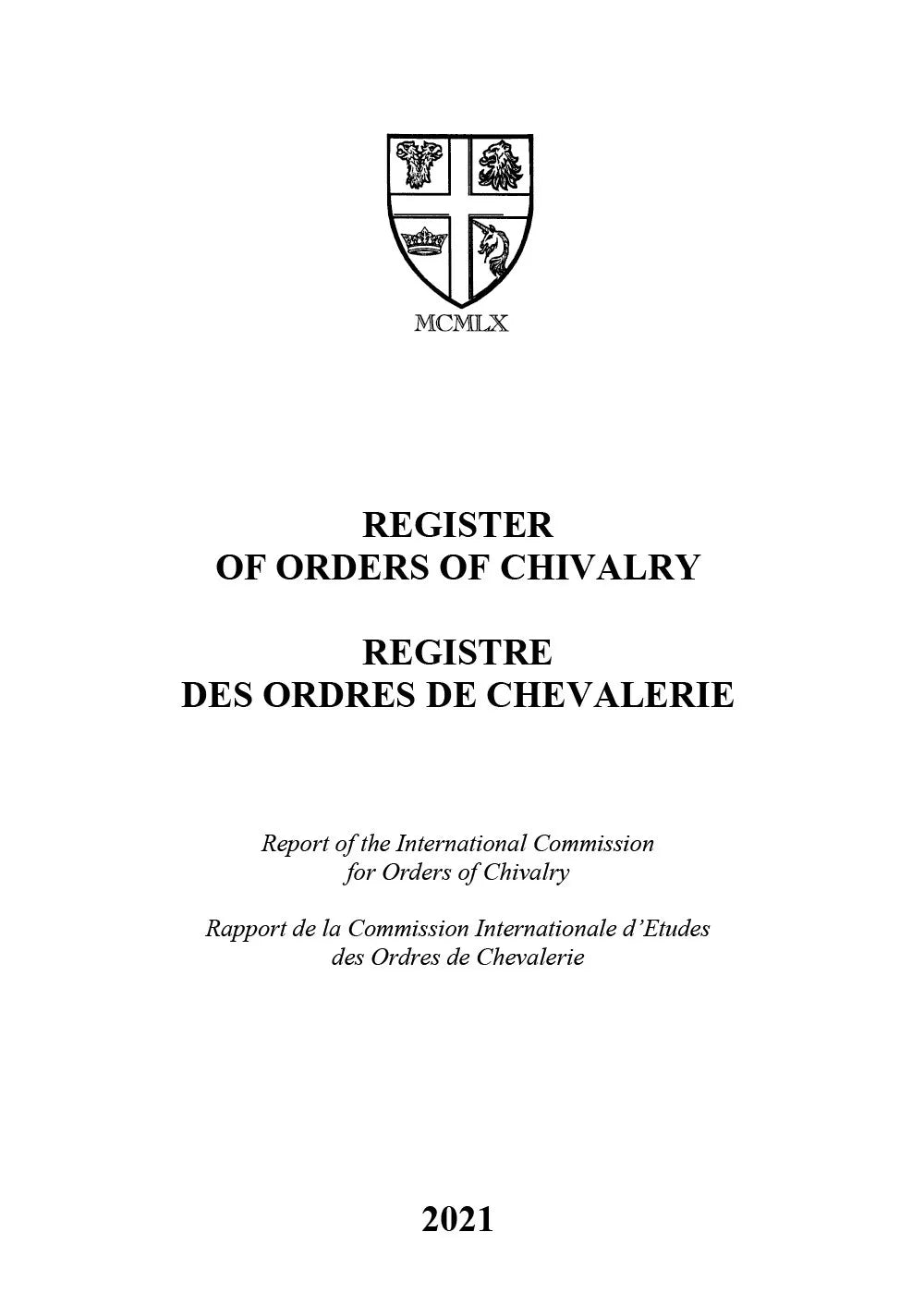Register or Orders of Chivalry di International Commission For Orders Of Chivalr