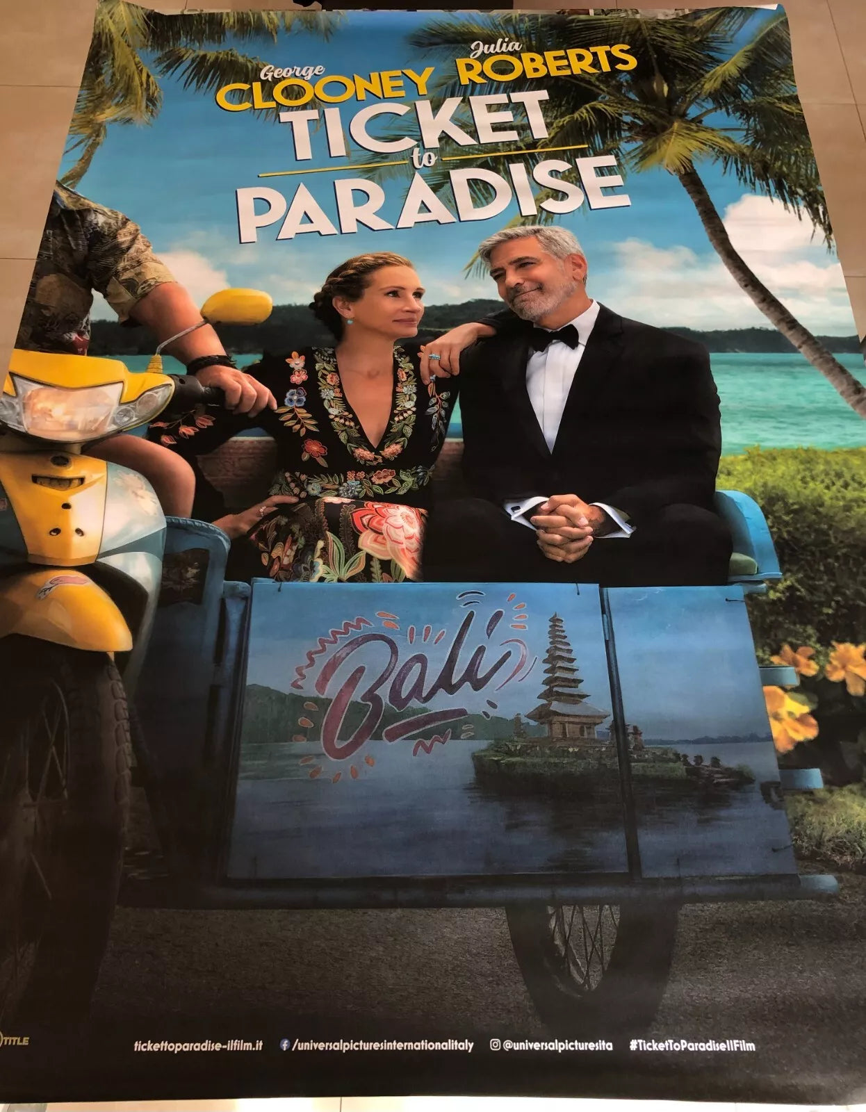 Poster locandina Ticket to Paradise 100x140 cm ORIGINALE da cinema 2022 di Ol Pa