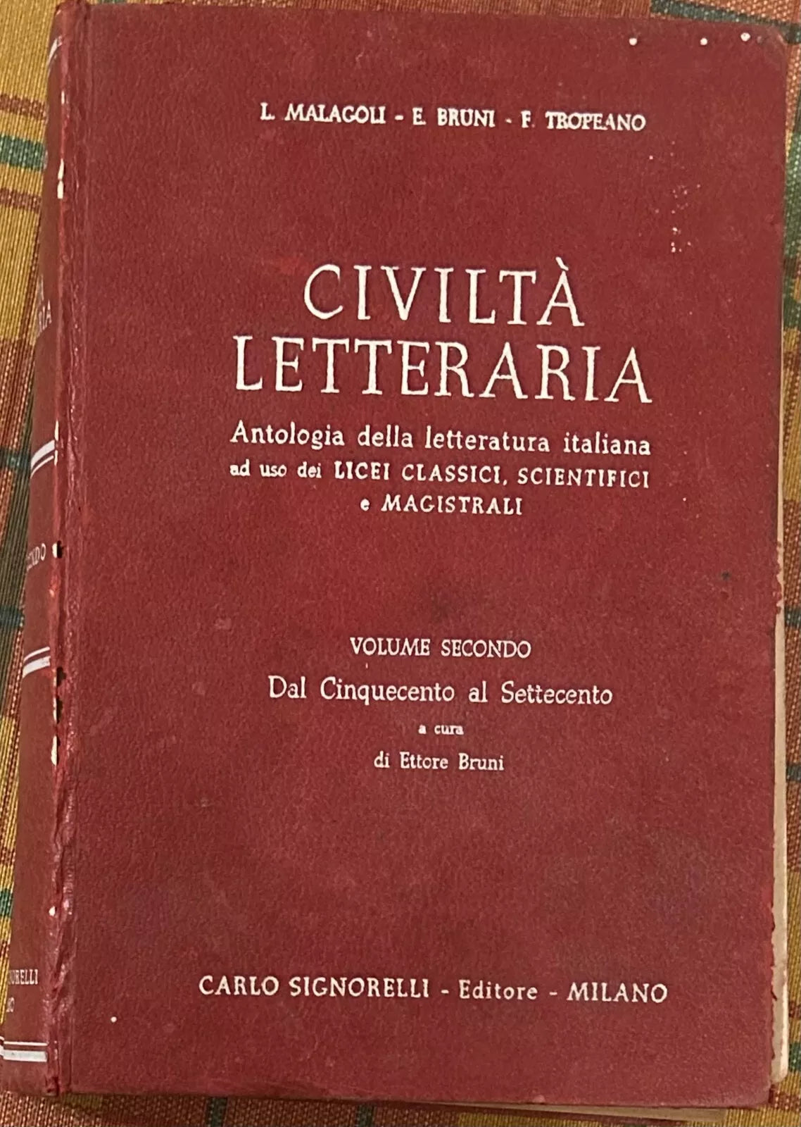 Civilt letteraria Vol II Dal Cinquecento al Seicento di L Malagoli
