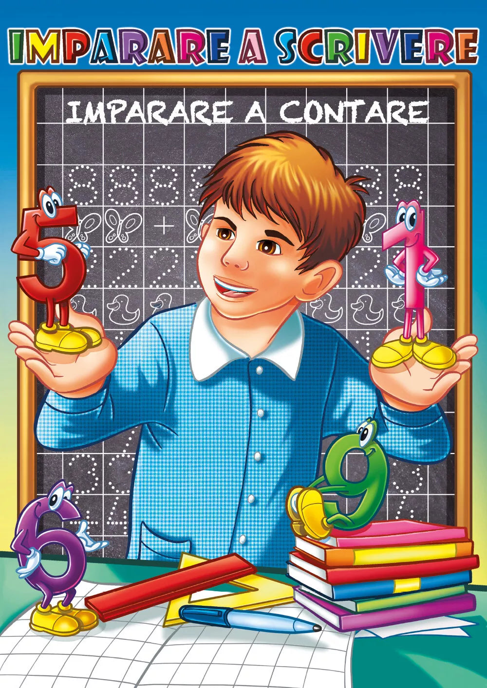 Imparare a scrivere, impara a scrivere i numeri, contare e tracciare attraverso