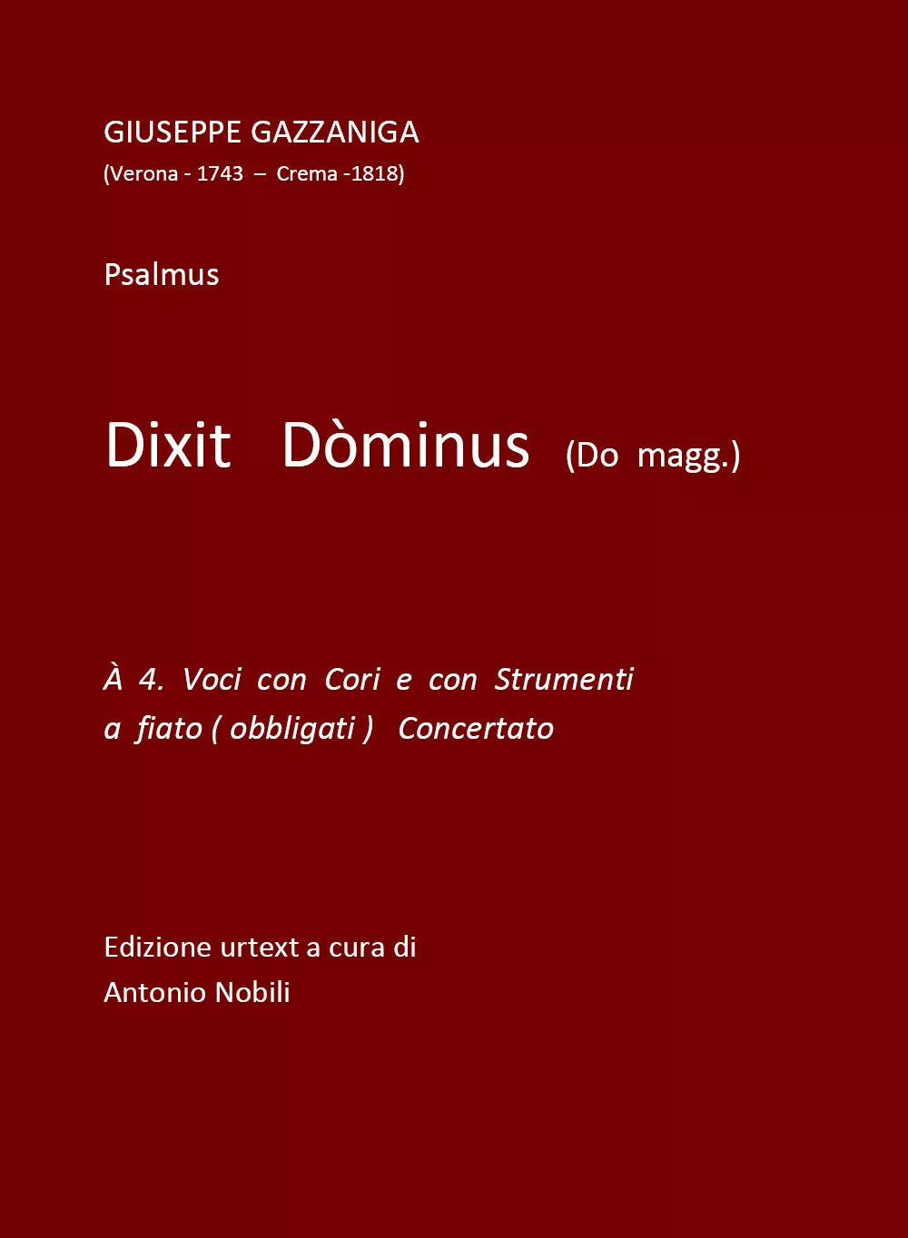Dixit Dominus di Antonio Nobili, 2020, Youcanprint