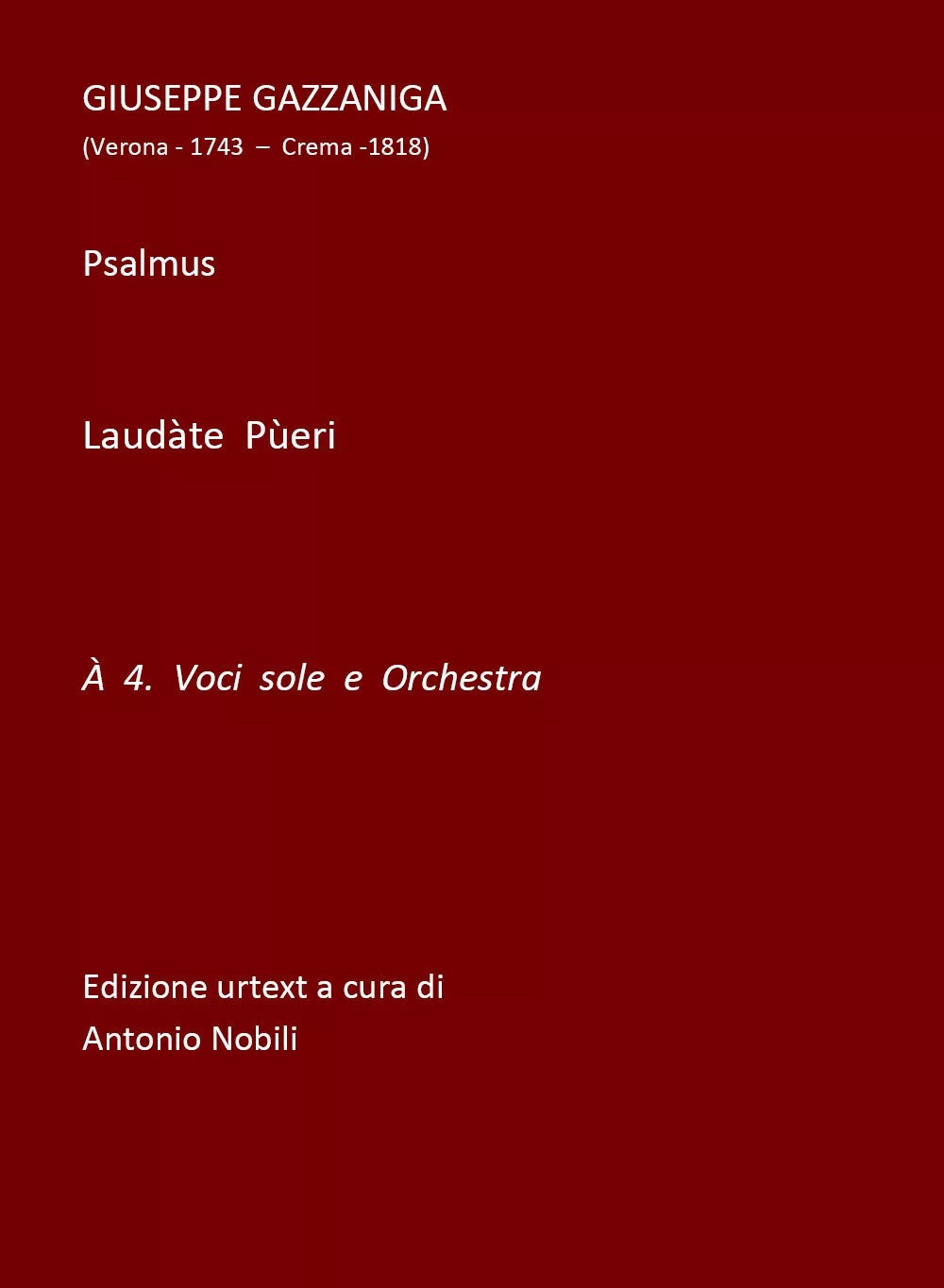 Laudate Pueri di Antonio Nobili, 2021, Youcanprint