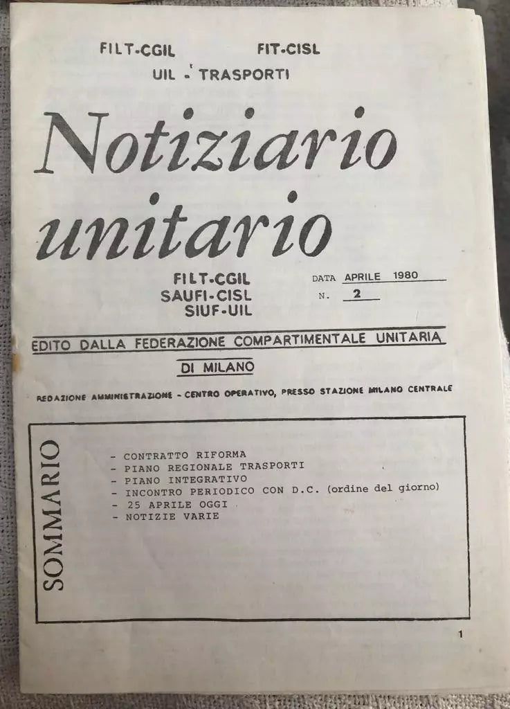 Notiziario unitario n 2 1980 di Filt