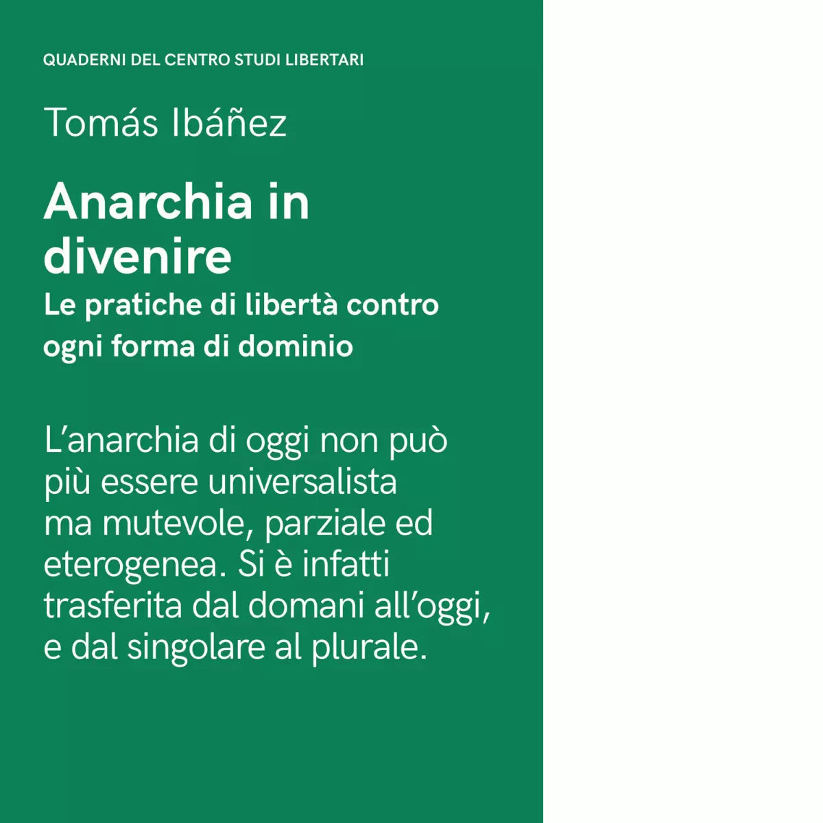 Anarchia in divenire di Tom s Iba ez