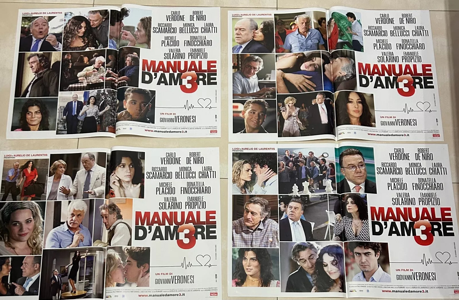 Set di 4 poster locandine Manuale d amore 3 45x65 ORIGINALI da cinema di Giovan