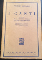 I canti - Giacomo Leopardi - Barion - 1942 - M