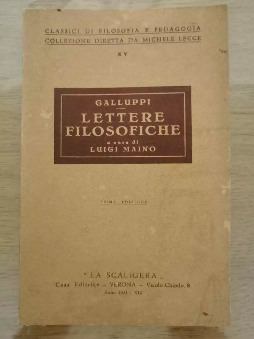 Lettere filosofiche - P. Galluppi - La Scaligera - 1941 - AR