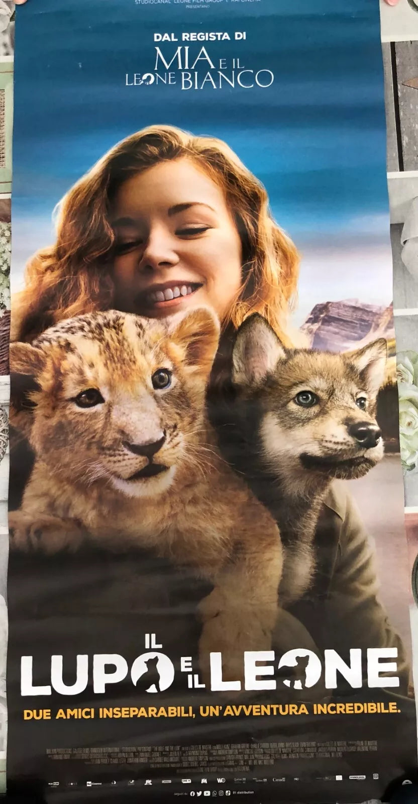 Poster locandina Il lupo e il leone 33x70 cm ORIGINALE da cinema 2021 di Gilles