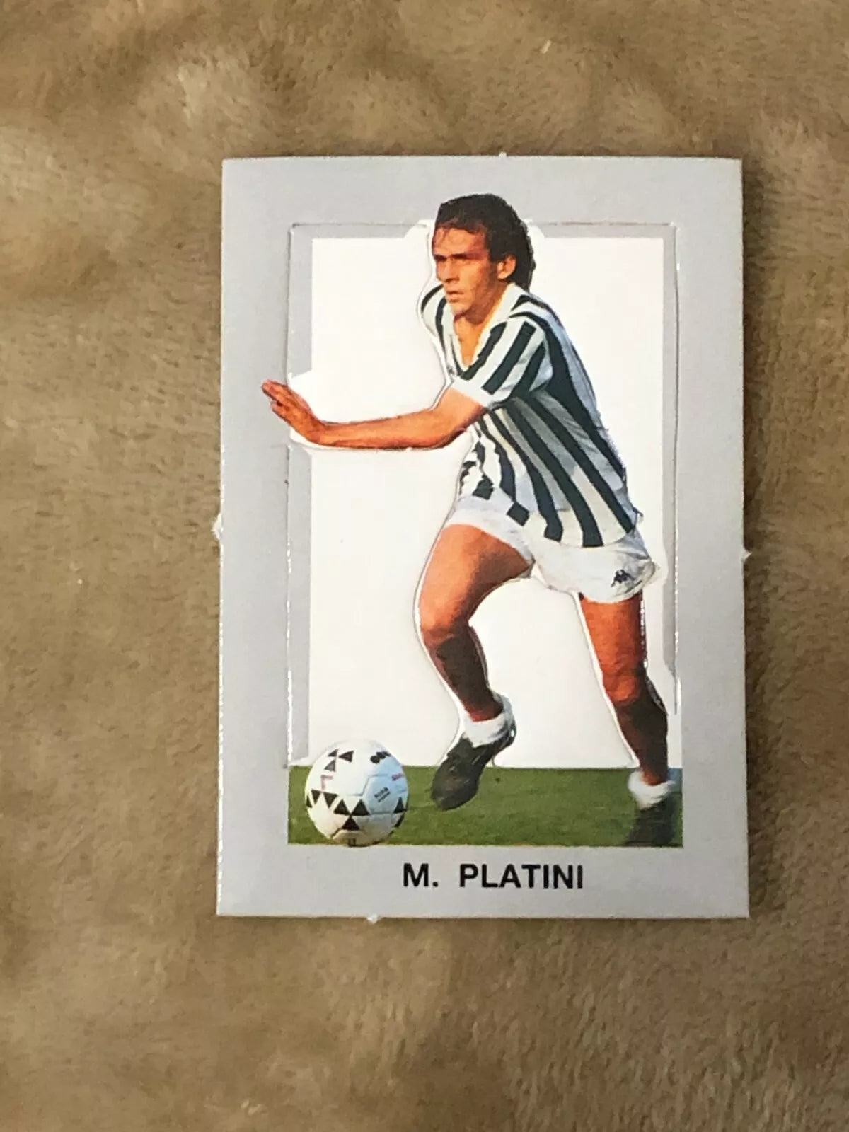 Figurina fustellata M Platini Juventus sorpresa patatine anni 80 di Aa vv