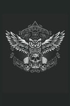 Gufo teschio: Quaderno Regali Gufo Mystical Bird Skull a righe formato A5, 15,