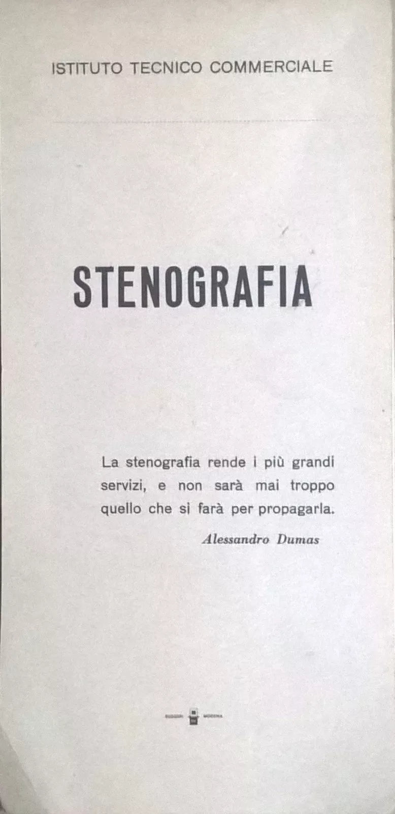 Quaderno di pratica Stenografia usato Ruggeri Modena Ca