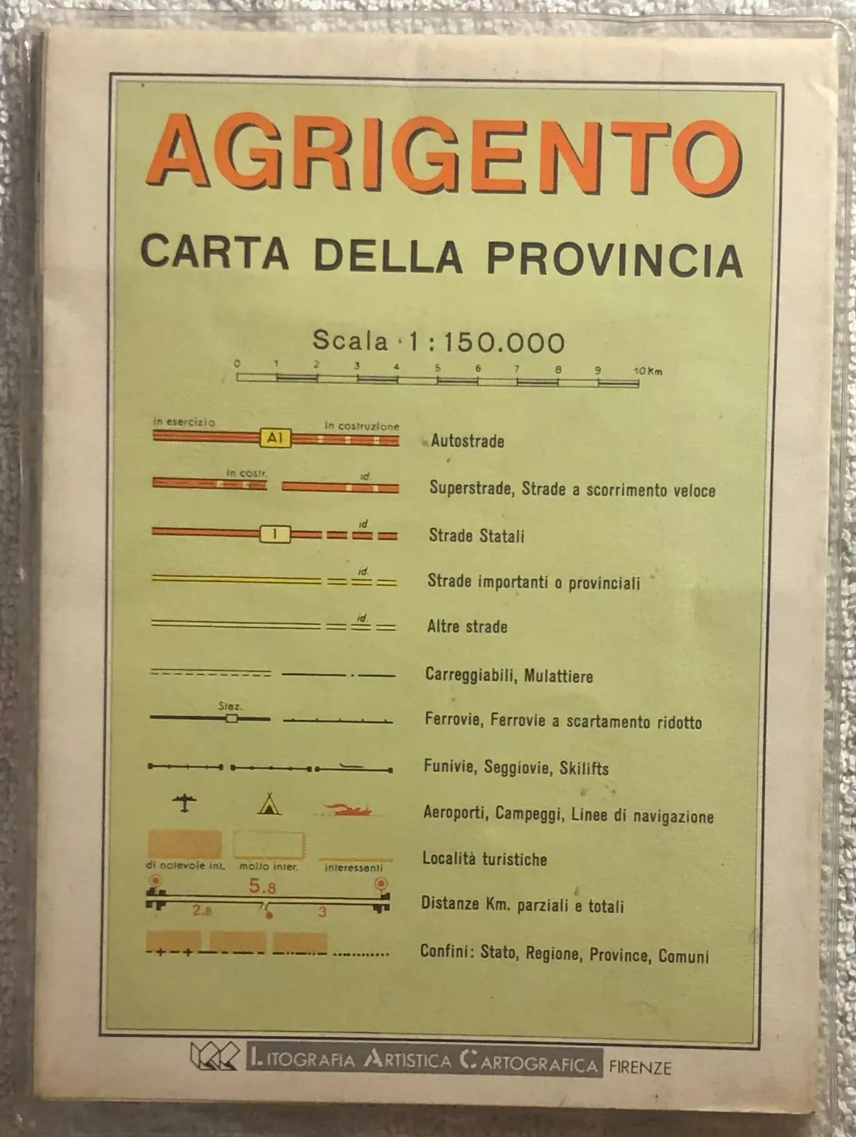 Agrigento carta della provincia di Aa.vv., 1987, Litografia Artistica Cartogra