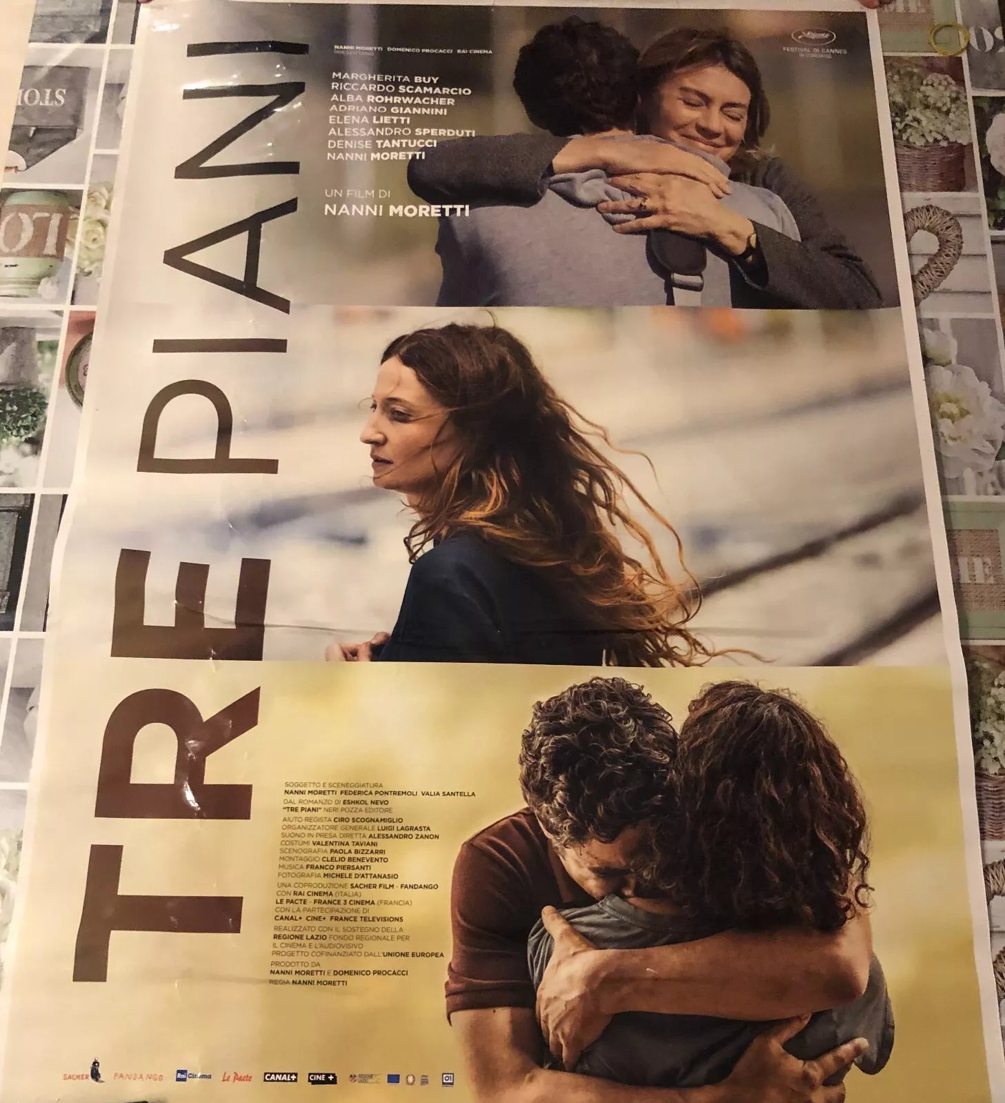 Poster locandina Tre piani 100x70 cm ORIGINALE da cinema 2021 di Nanni Moretti