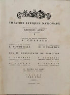 Theatres lyriques nationaux Saison 1962-1963 Paris - ER