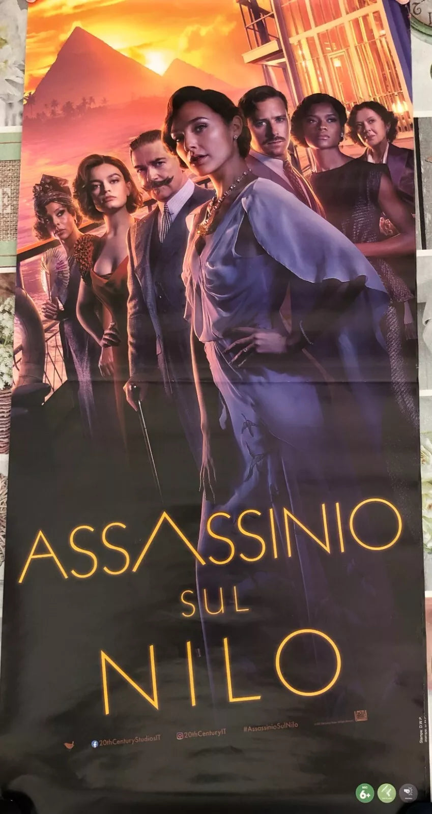 Poster locandina Assassinio sul Nilo 33x70 cm ORIGINALE da cinema 2022 di Kennet