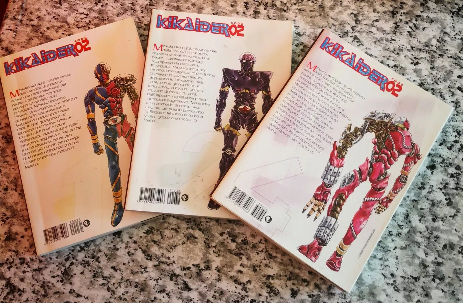 Kikaider 02 Code Vol 1-2-4 di Ishinomori & Meimu, 2002, Planetmanga-F
