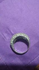 Anello vintage in argento 925 con zirconi, 6,30 gr.