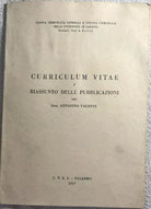 Curriculum vitae e riassunto delle pubblicazioni del Dott. Antonino Valente di P