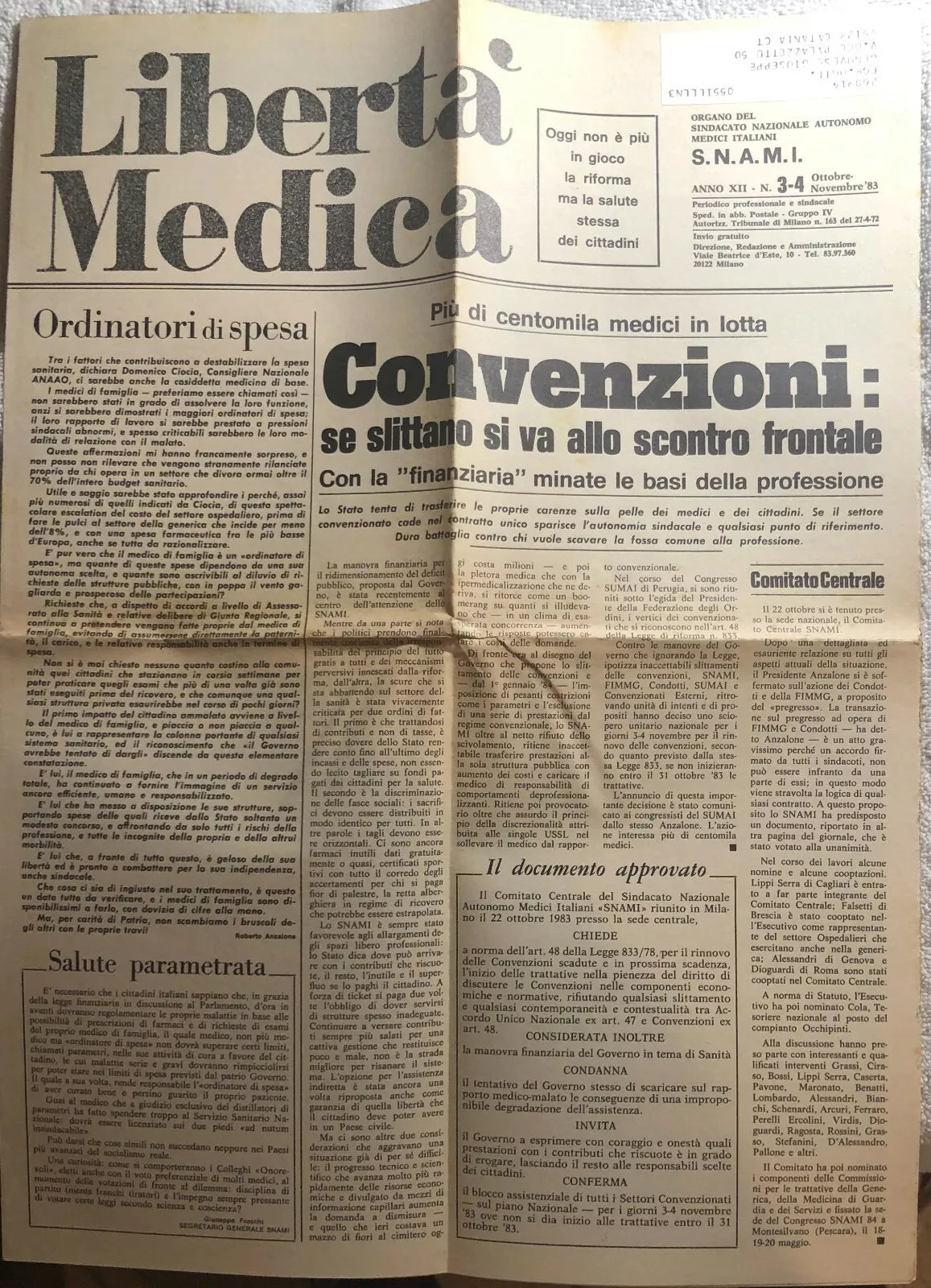 Liberta medica n. 3 4 di Aa.vv., 1983, Snami