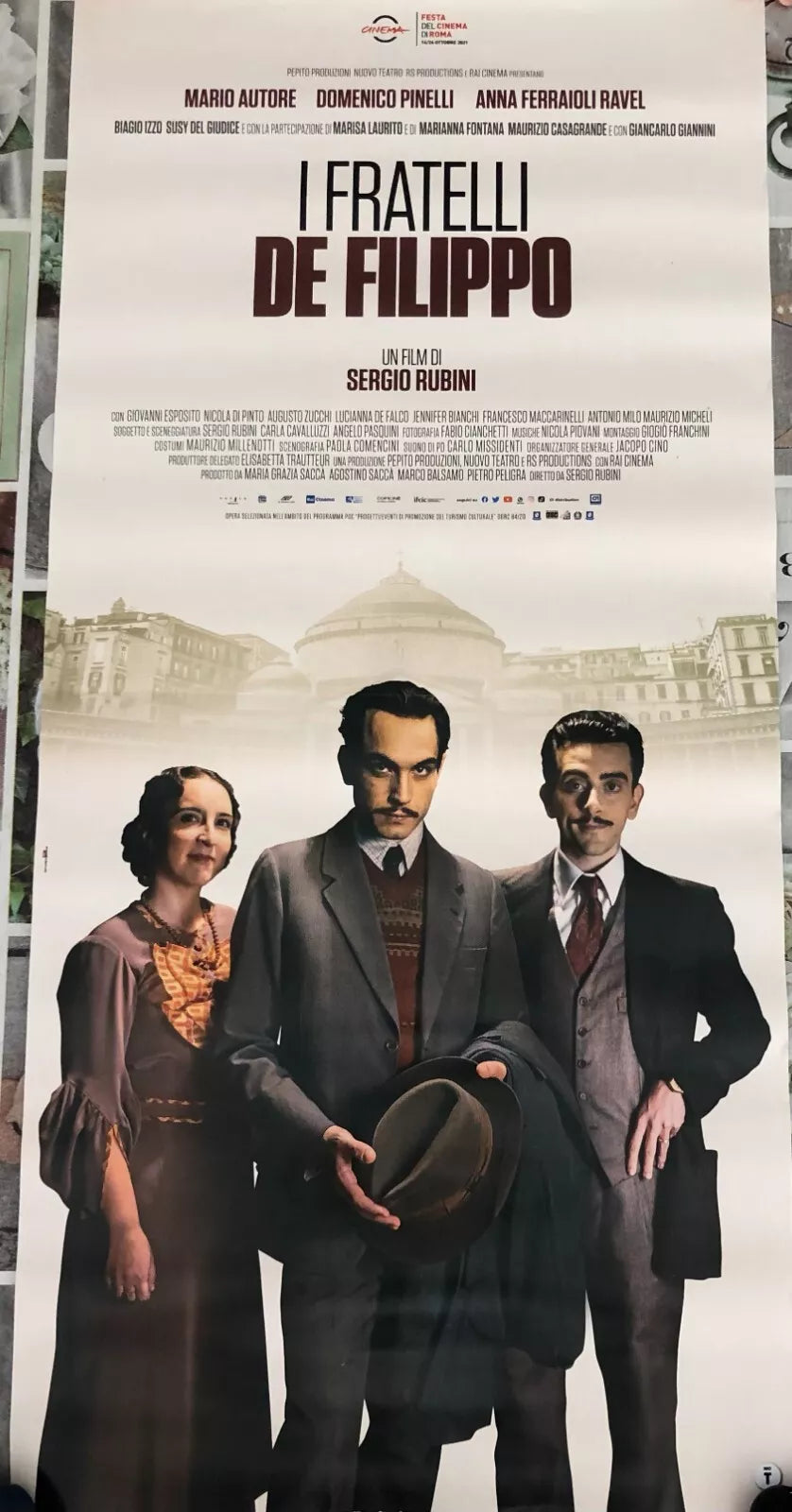 Poster locandina I fratelli De Filippo 33x70 cm ORIGINALE da cinema 2021 di Serg
