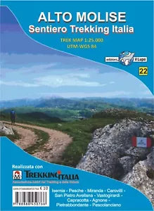 Carta Alto Molise Sentiero trekking Italia di Aa vv