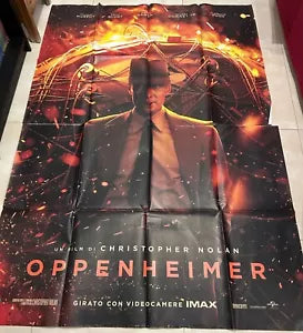 Poster locandina Oppenheimer 140x200 in due pezzi ORIGINALE da cinema di Christ