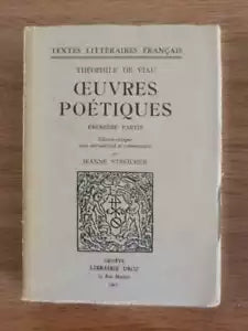 Deuvres poetiques - T. De Viau - Librairie Droz - 1967 - AR