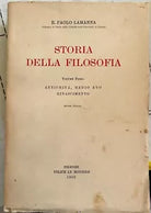 Storia della filosofia Volume Primo di E Paolo Lamanna