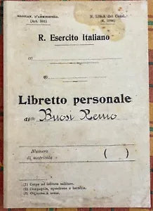 Libretto personale Studio sulle dotazioni tipo del fante italiano nella Prima G