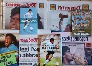 Lotto 3 libri, 1 DVD, 4 quotidiani Diego Maradona