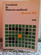Lecciones de historia medieval di Manuel Riu, 1969, Not Availm-F