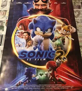 Poster locandina Sonic 2 100x70 cm ORIGINALE da cinema 2022 di Jeff Fowler
