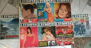 L’Europeo - lotto 8 riviste anni 60 - Marilyn Monroe, Brigitte Bardot, Loren...