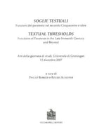 Soglie Testuali Funzioni Del Paratesto Nel Secondo Cinquecento E Oltre Atti D