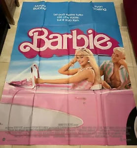 Poster locandina Barbie 140x200 in due pezzi ORIGINALE da cinema di Greta Gerwi