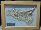 SICILIA 1:1.000.000 CARTA IN RILIEVO A4 con cornice