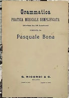 Grammatica Pratica musicale semplificata di Pasquale Bona