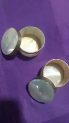 Porta pillole madreperla in argento vintage, anni 50