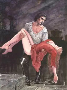 Poster Caravaggio al Tevere di Milo Manara