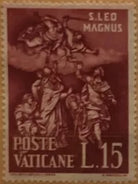 Francobolli Stamps S Leo Magnus Poste Vaticane Lire 15