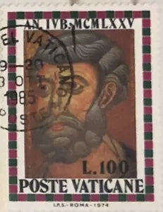 Francobollo Stamp Lire 100 Poste Vaticane Anno del Giubileo 1975 USATO di Aa vv